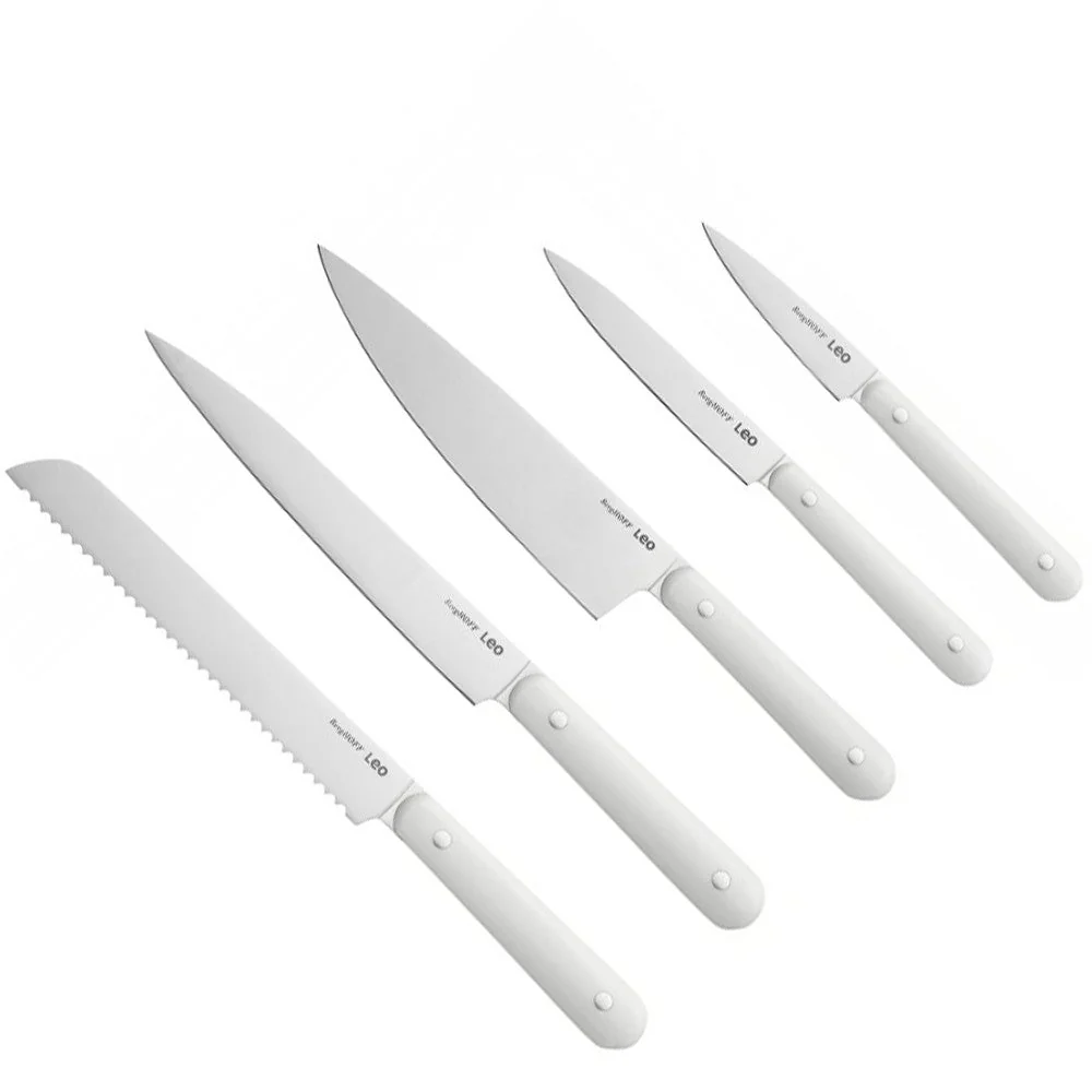 5 Piece Kitchen Knife Set with Paring, Utility, Chef, Carving, Bread Knives, Glints Spirit by Berghoff