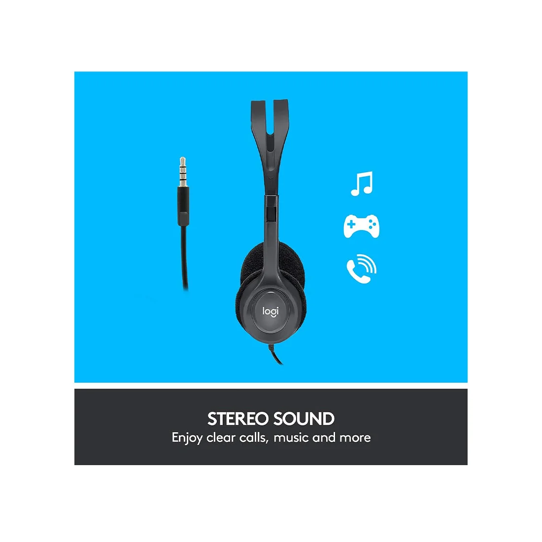 H111 Wired Headset with Rotating Microphone, 3.5mm Jack, logitech