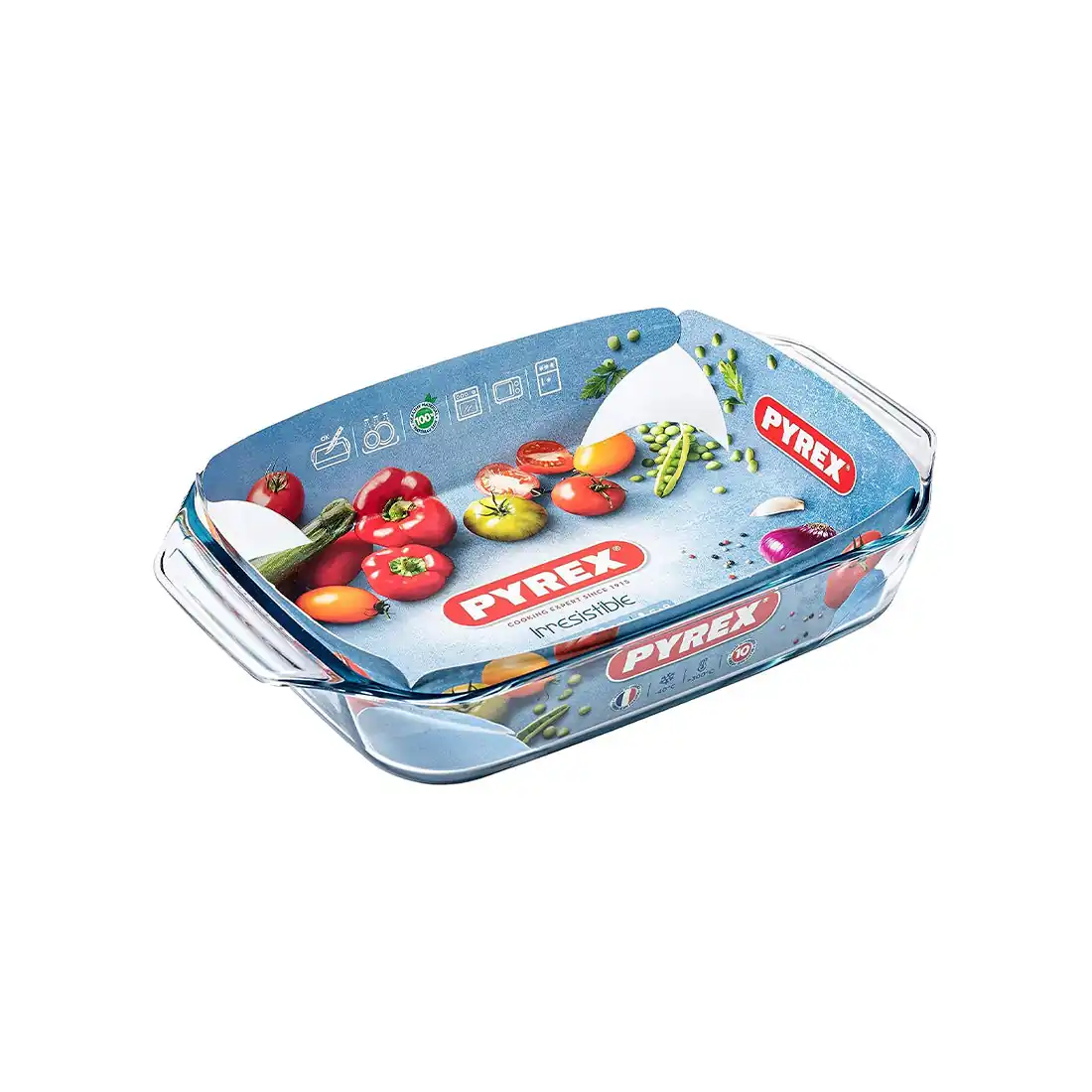 Optimum rectangular oven roaster 2.2L, 31x20x6cm, scratch resistant, pyrex