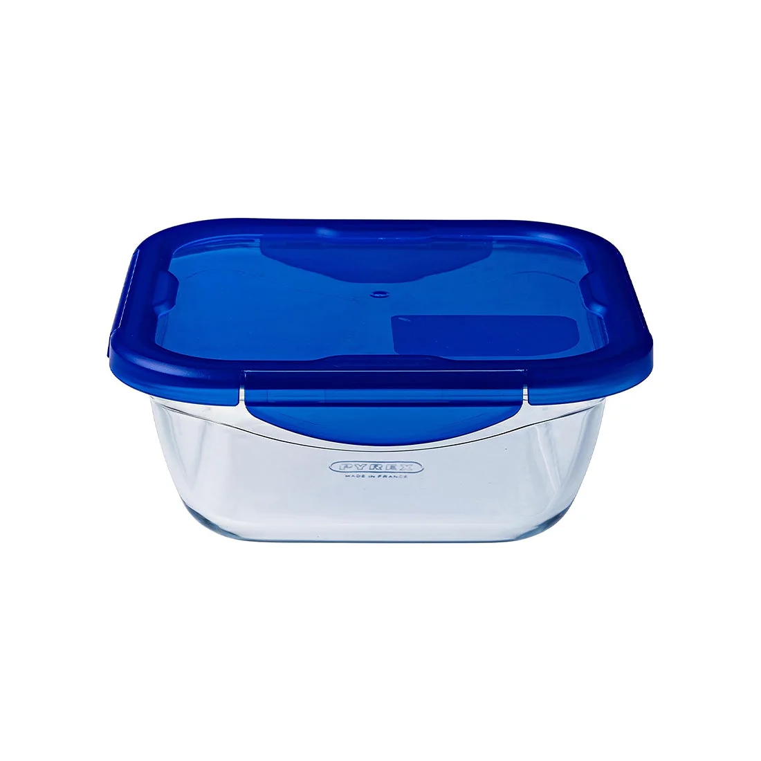 Glass square food storage dish with leak-proof lid 0.8L, Pyrex