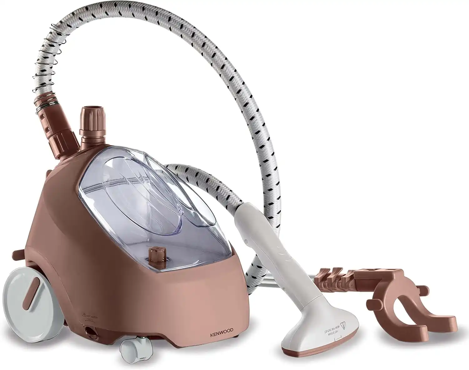 Pink garment steamer with 2L tank, 1500W power, fast heat-up
