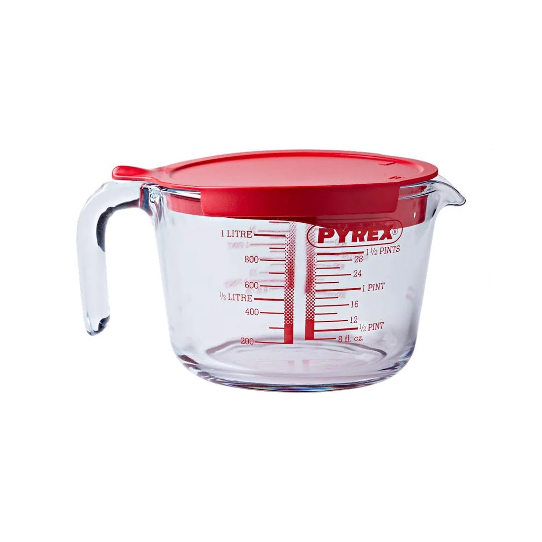 1L Glass Measuring Jug, Scratch Resistant, Thermal Shock Safe, Pyrex