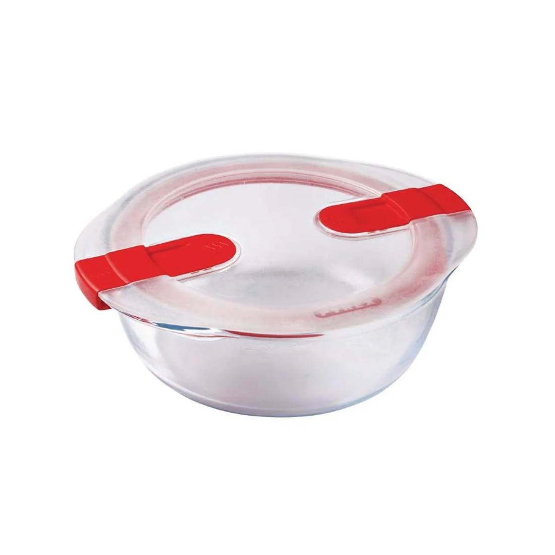 Cook & Heat Glass Round Dish with Lid, 1.1L, Microwave Safe