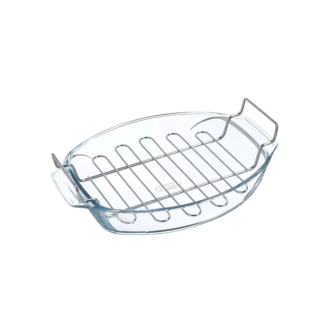 Optimum Oval Glass Roaster with Rack 40 x 28 cm, Pyrex