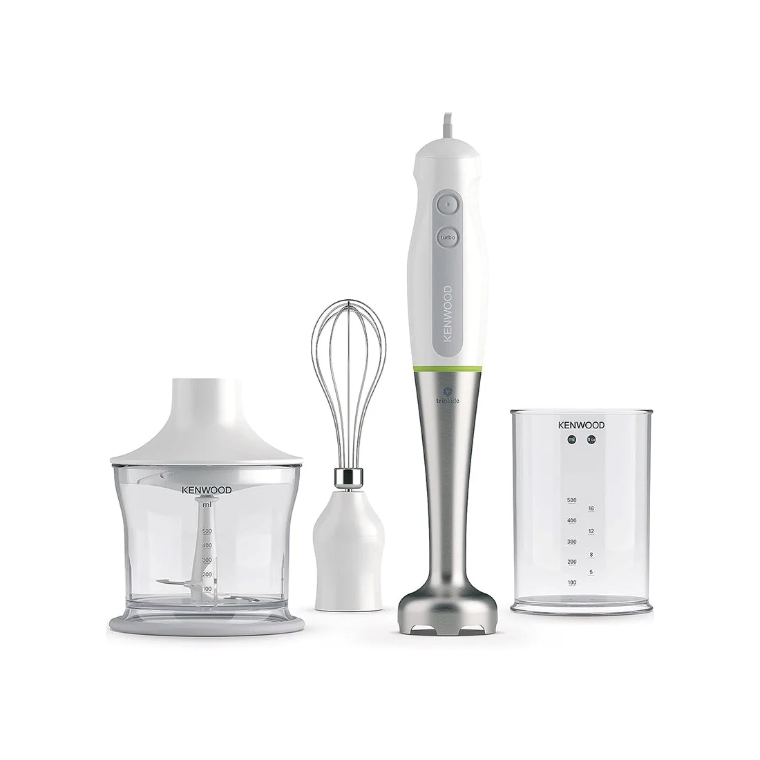 Hand Blender with Triblade Technology, 600W, Attachments, Stainless Steel by Kenwood