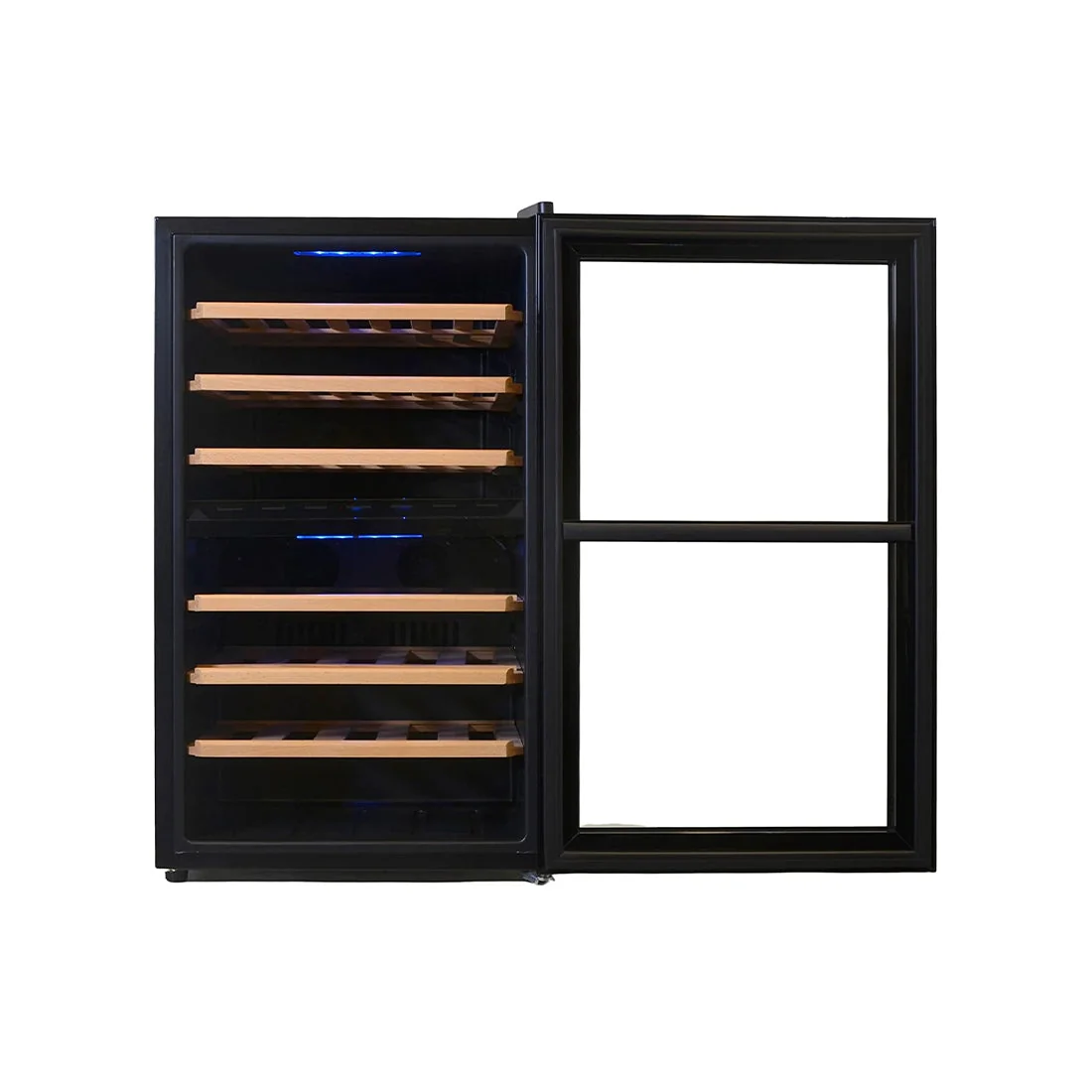 43 Bottle Dual Zone Wine Cooler with Wooden Shelves, BCW43.000BK by Kenwood