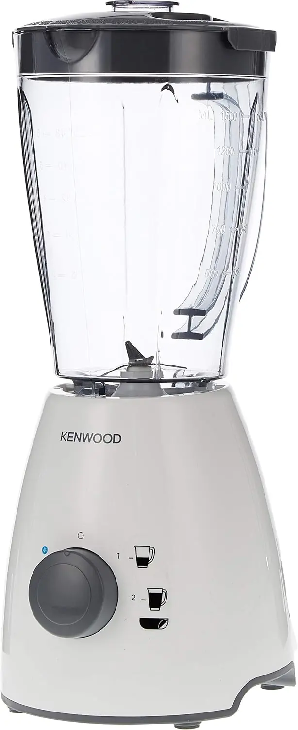 White smoothie blender with grinder, chopper, and ice breaker, 1.5L