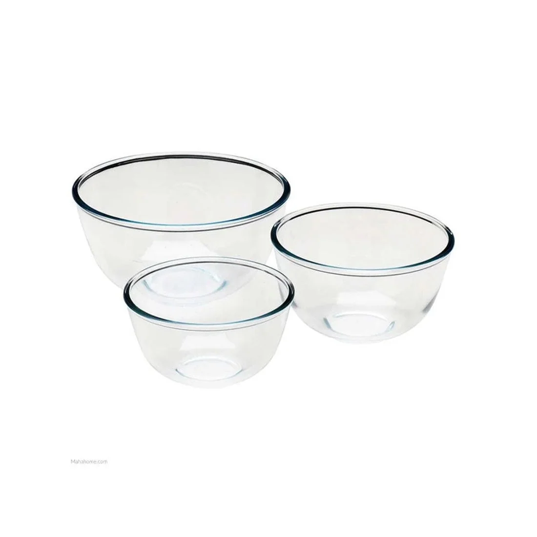 Glass Mixing Bowl Set, 3 Piece, Clear, 0.5L-2L, Pyrex