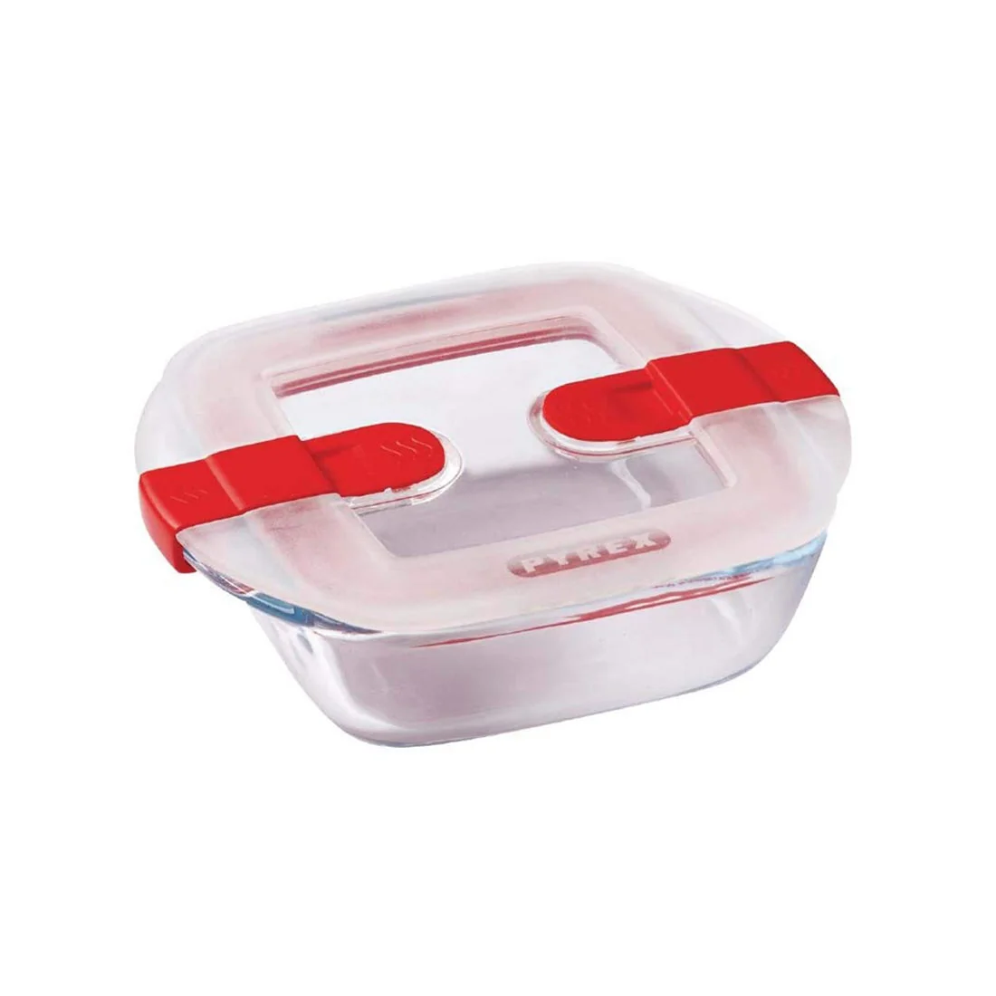 Glass square dish with lid 2.2L, microwave and oven safe, Pyrex