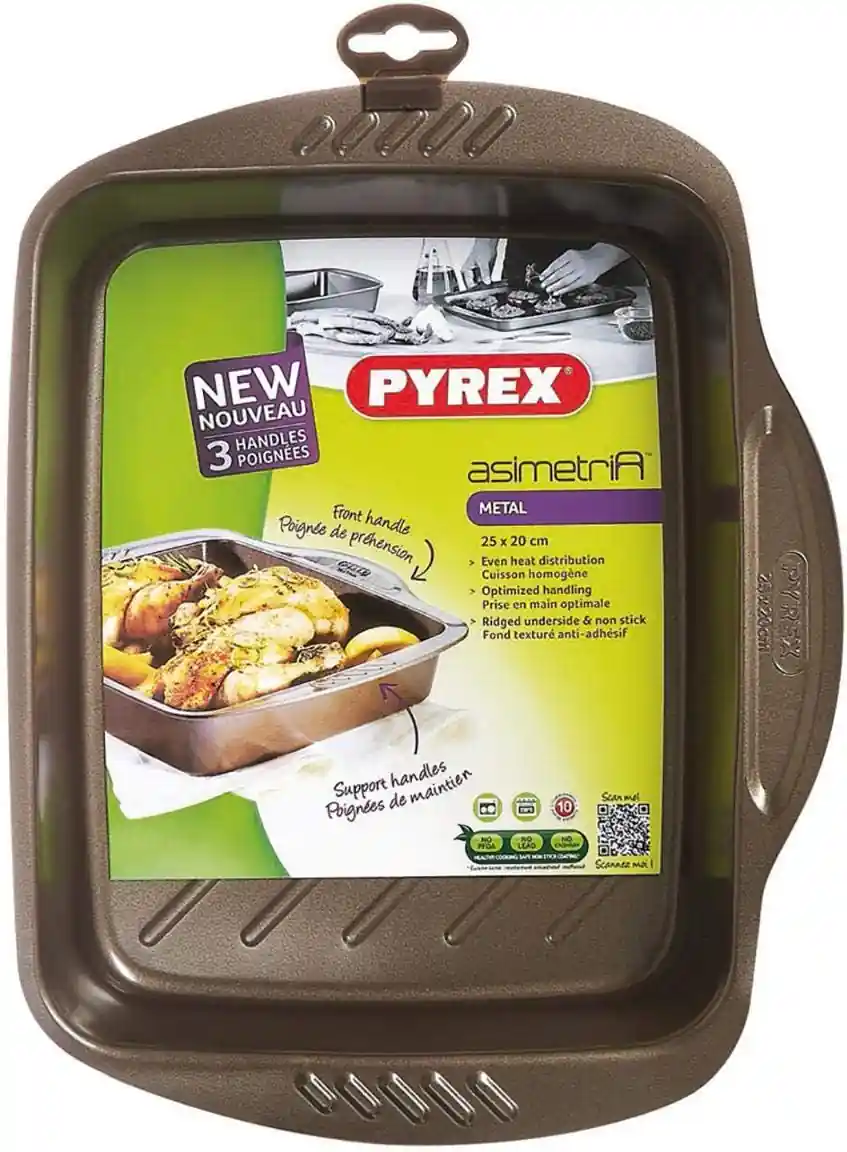 Asimetria rectangular roaster 30x24 cm, 6L, easy grip, oven safe, pyrex