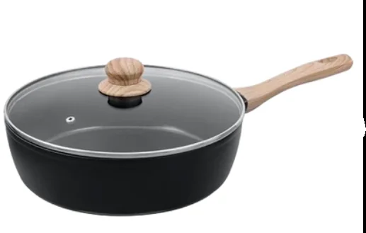 Cook & Care 28 cm Deep Frypan with Lid, Non-Stick Ceramic, Pyrex