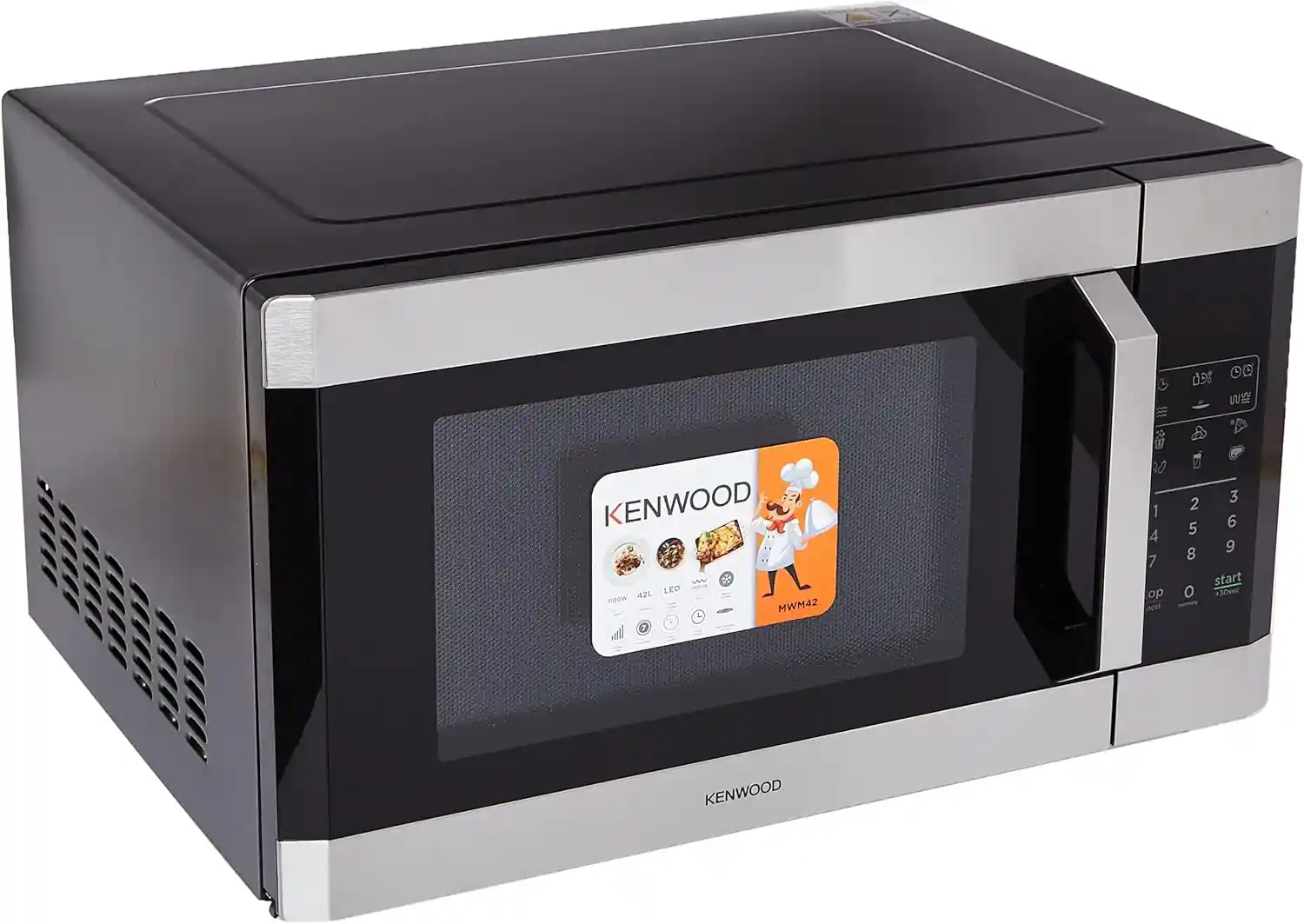 Black 42L Digital Microwave with 11 Power Levels, 1100W/1400W, Kenwood