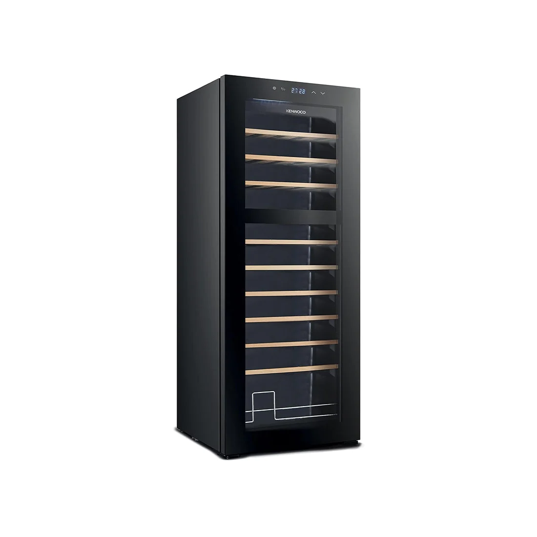 55 Bottle Dual Zone Wine Cooler with Wooden Shelves, Display Unit