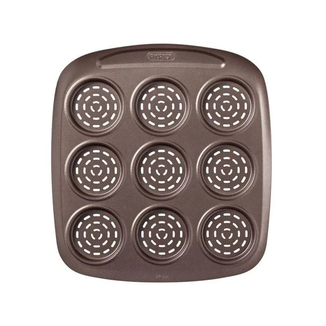 Mini Pizza Tray for 9 Pizzas, Nonstick Carbon Steel, Easy Grip, pyrex