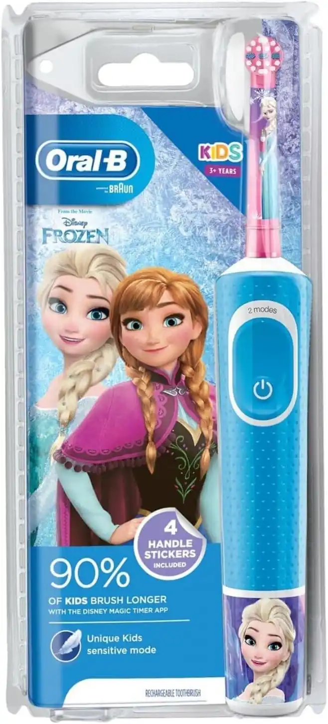 Kids Frozen Electric Rechargeable Toothbrush, Extra Soft Bristles, Ages 3+, Oral-B