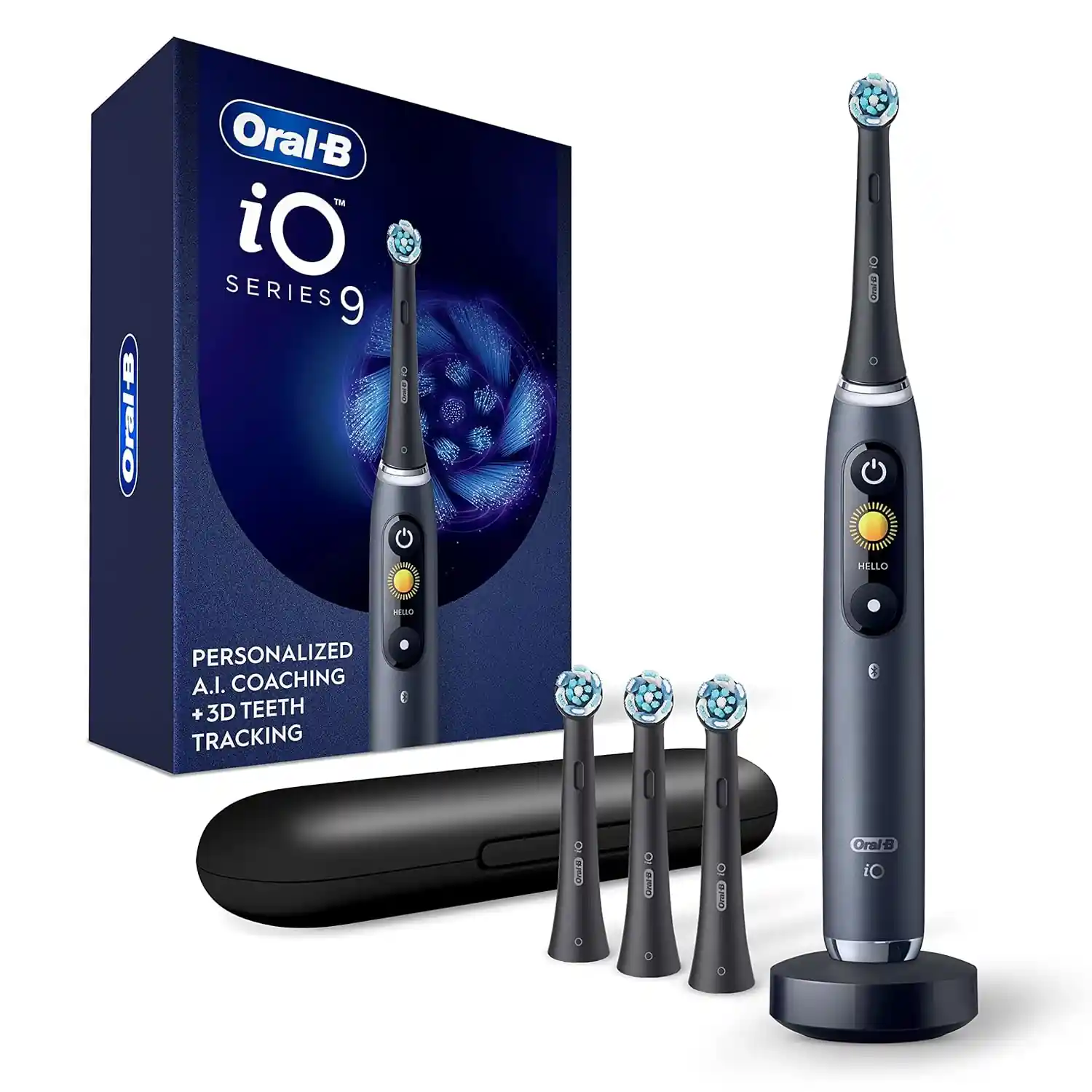 iO Series 9 Black Rechargeable Electric Toothbrush with AI Guidance, Oral-B
