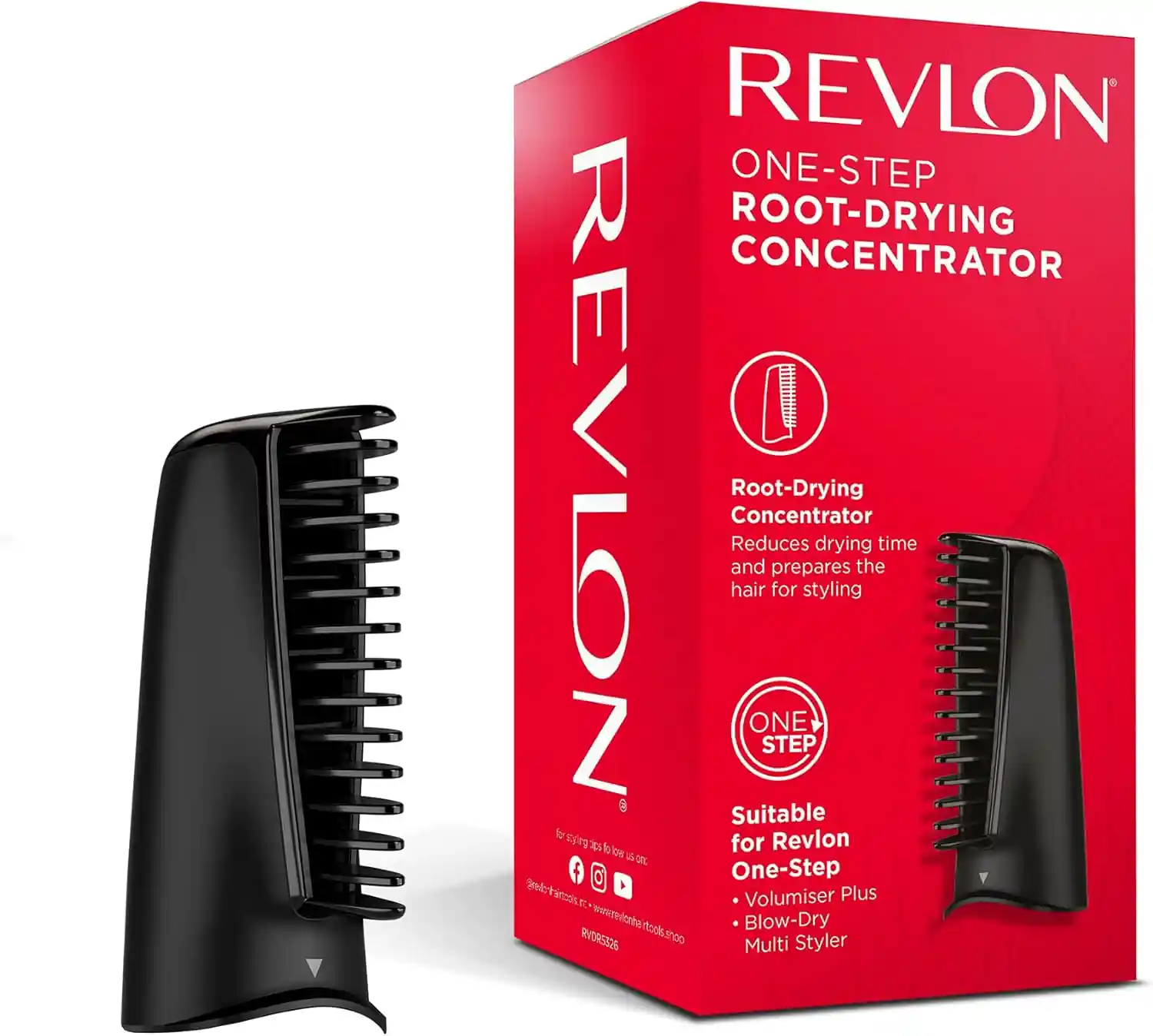 One Step Root-Drying Concentrator Head Attachment for Volumizer Plus, Black, compatible with Revlon