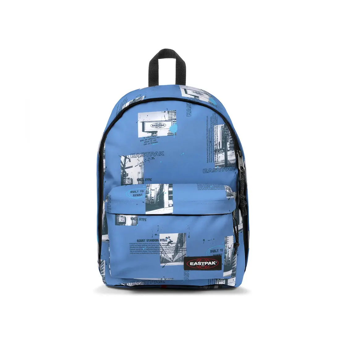 Out Of Office Tags Blue Backpack with Laptop Sleeve, eastpak