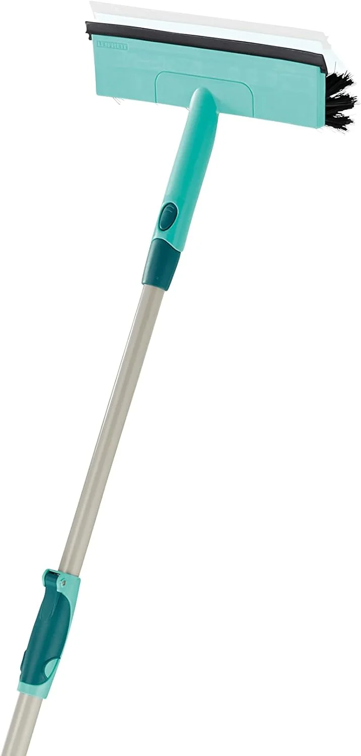 Window Cleaner with Brush and 28 cm Rubber Blade, Streak-Free