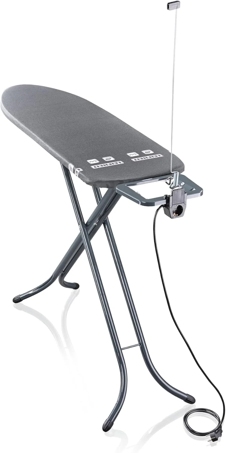 Air Board M Black Plus VDE ironing board with thermo reflect cover, lightweight and adjustable, 120 x 38 cm, by Leifheit