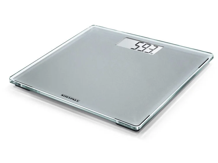 Digital bathroom scale with large LCD, 180kg capacity, compact design