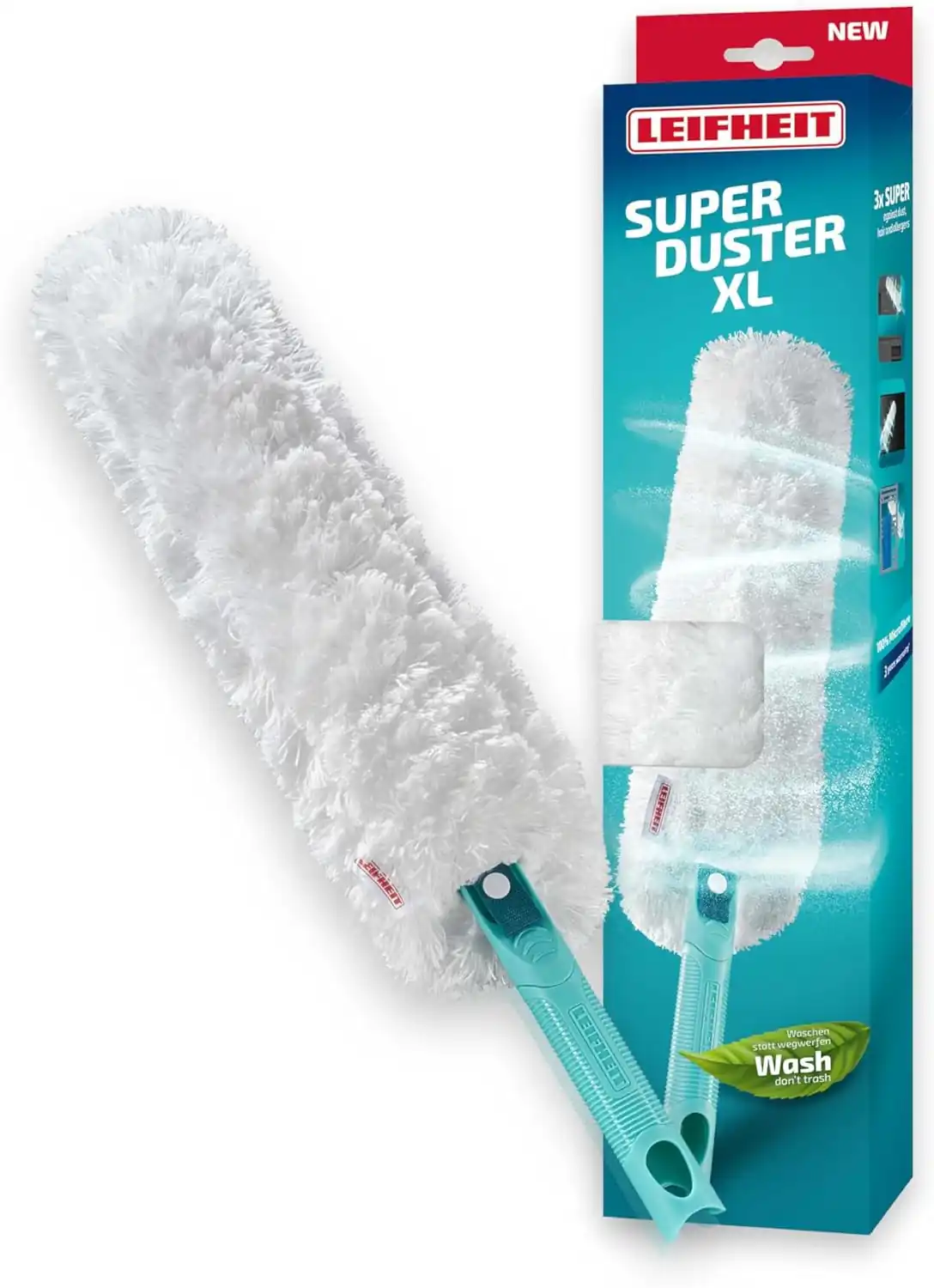 Superduster XL Microfibre Washable Duster for Large Areas, leifheit