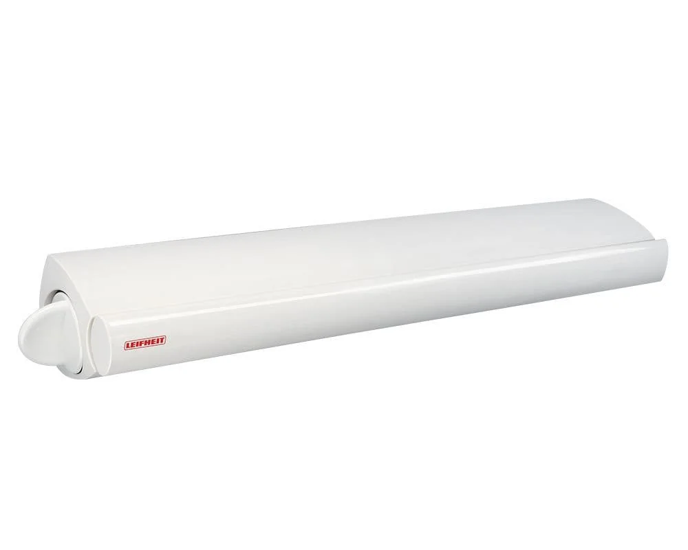 Rollfix 2000 retractable wall-mounted clothes dryer, 21m drying length, space-saving laundry solution for bathroom or balcony, leifheit