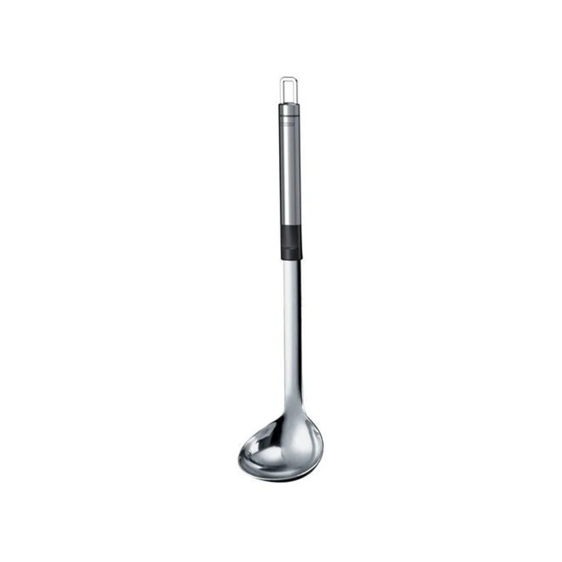 Small stainless steel ladle, ergonomic handle, 32 cm
