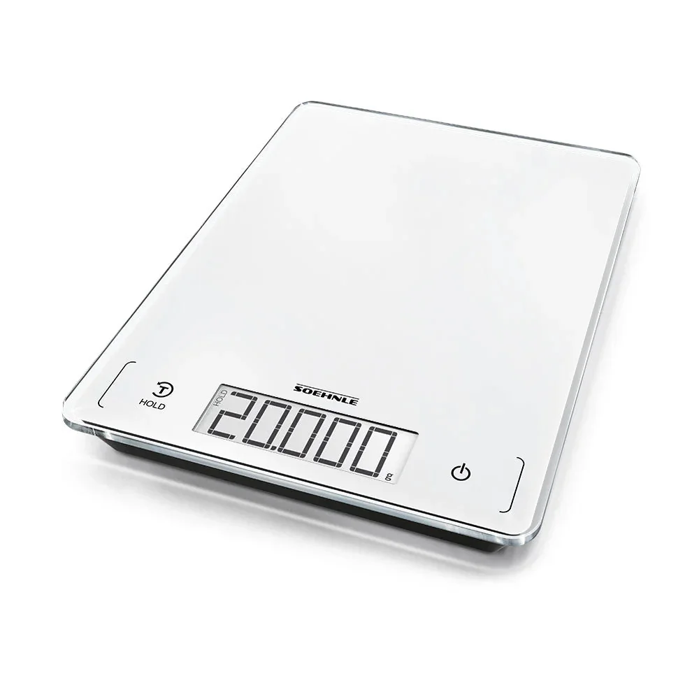 Digital kitchen scale with large surface, 15kg capacity, hold function