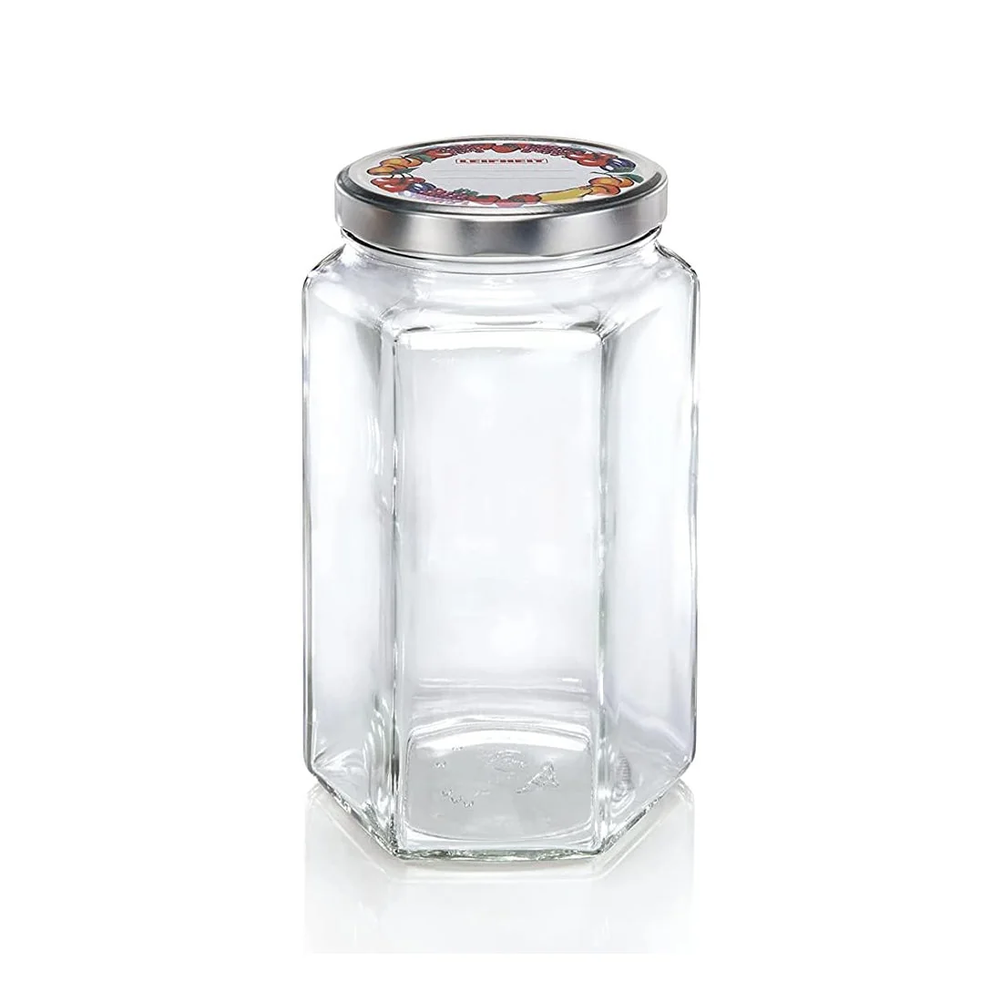 Hexagonal Glass Jar 1700ml for Preserving and Storage, leifheit