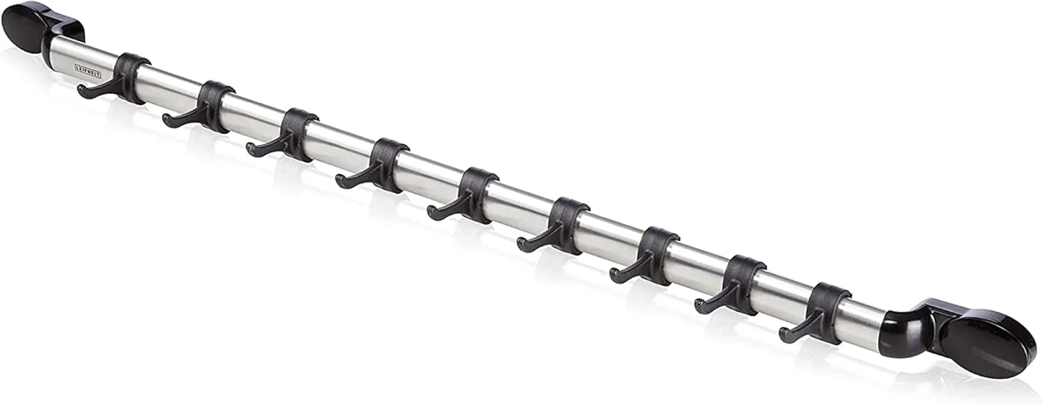 Stainless Steel Kitchen Hook Rack with 5 Hooks, Wall Mounted, Leifheit
