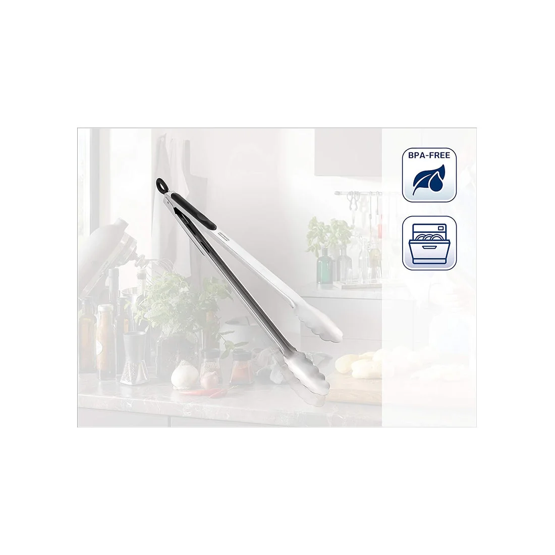 Stainless Steel Kitchen and Barbecue Tongs 41cm, leifheit