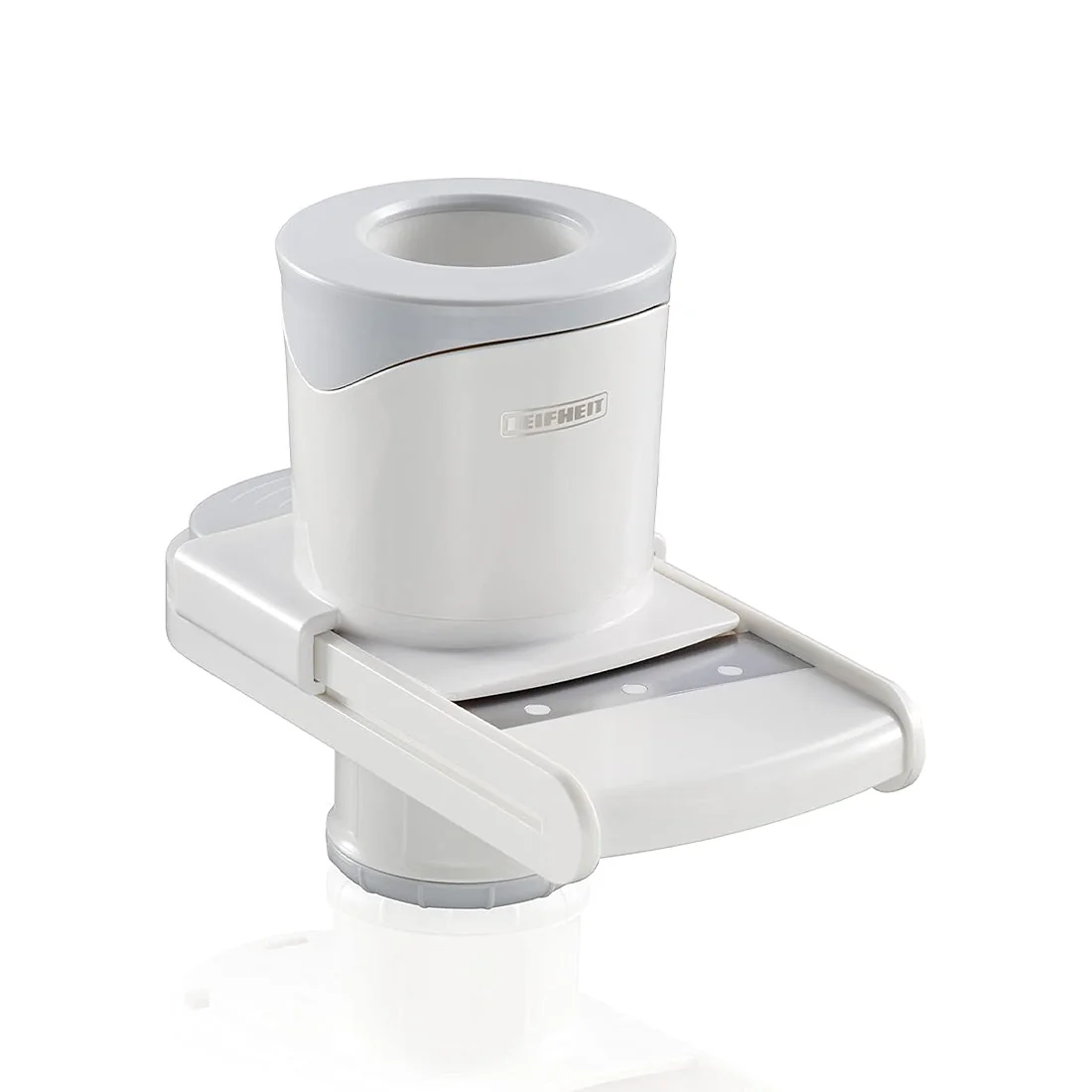 Comfort pearl grey adjustable vegetable slicer with ergonomic grip, leifheit