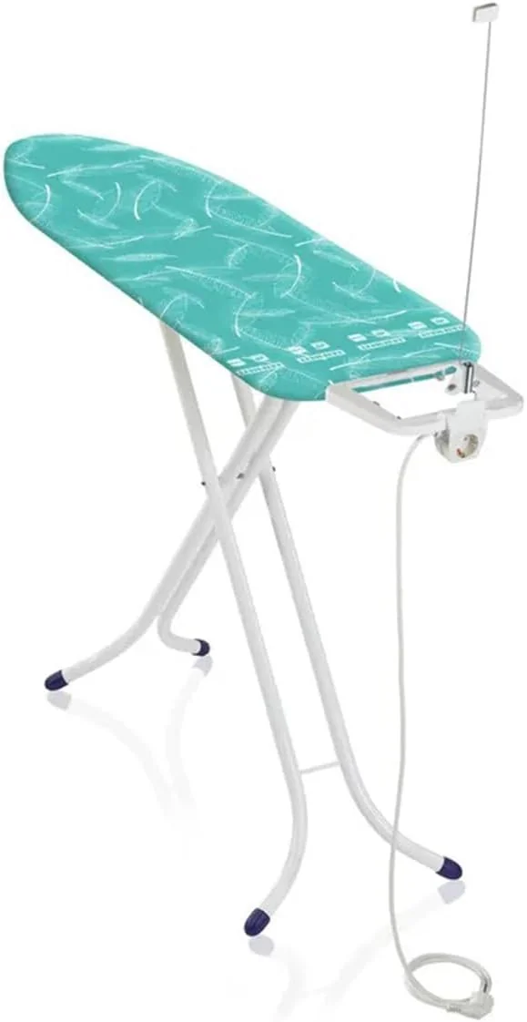 Air Board M Compact Plus ironing board with heat-reflective cover, adjustable height, 120x38 cm, folding and lightweight, by Leifheit