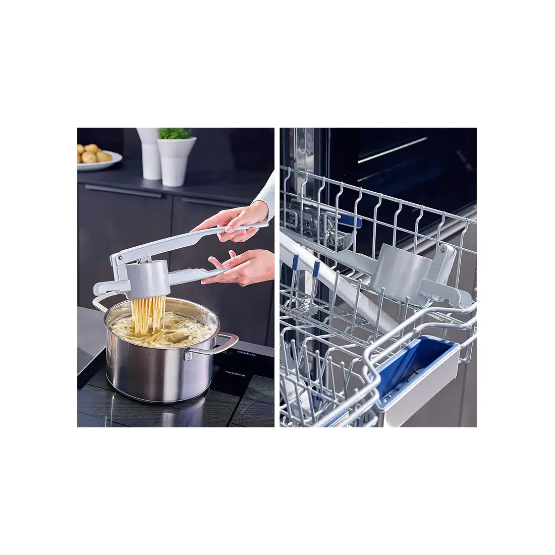 Potato and Spaetzle Press, Sturdy Die-Cast Aluminum, Easy Clean