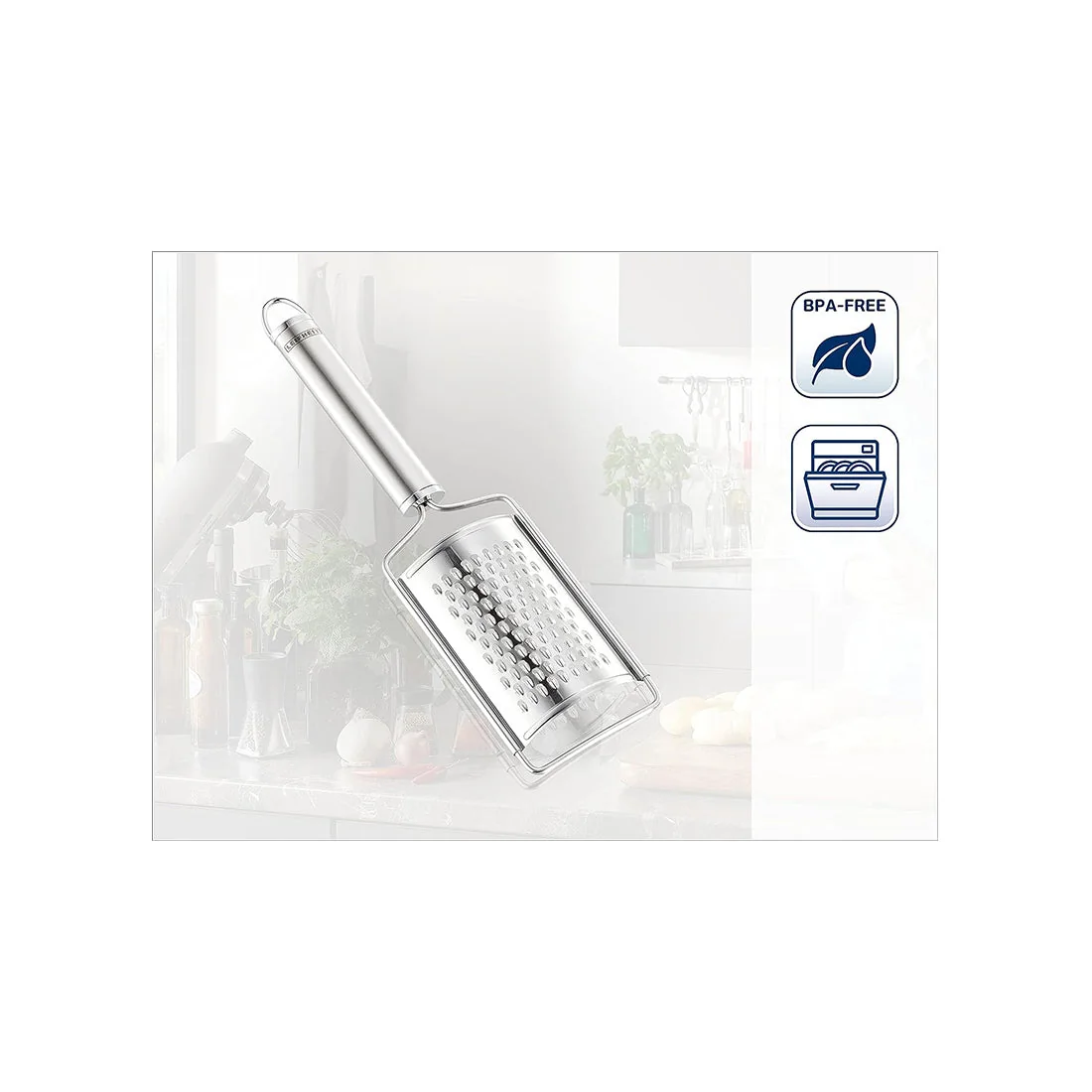 Nutmeg grater with oval handle, stainless steel, sterling series