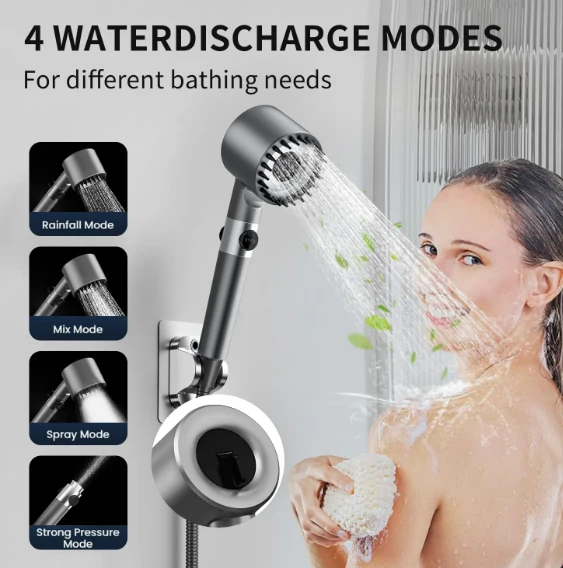 High Pressure Filtered Shower Head with Hose â€“ Multi-Mode Handheld Shower