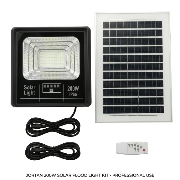Jortan 200W Solar Flood Lamp- Outdoor Waterproof LED Security Lamp