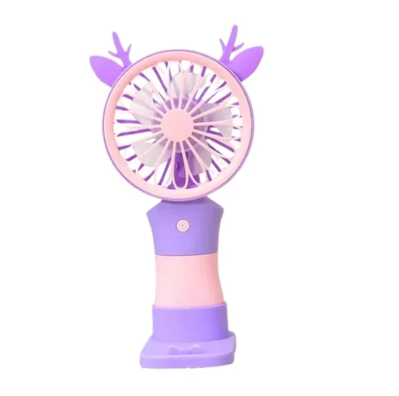 Cute USB Rechargeable Mini Fan â€“ Handheld & Tabletop Portable Cartoon Fan for Kids, Desk & Travel