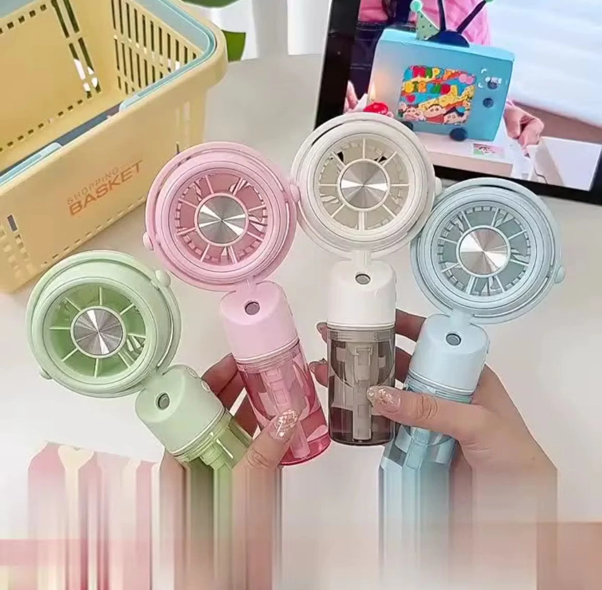 Portable Mini Cooling Fan with Water Mist â€“ USB Rechargeable