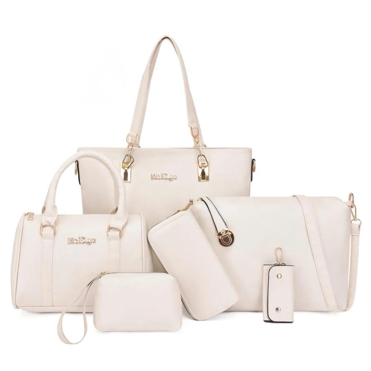 Women's Wallet Purse 6pcs Sachel Faux Leather Tote Shoulder Bag Clutch Wallet