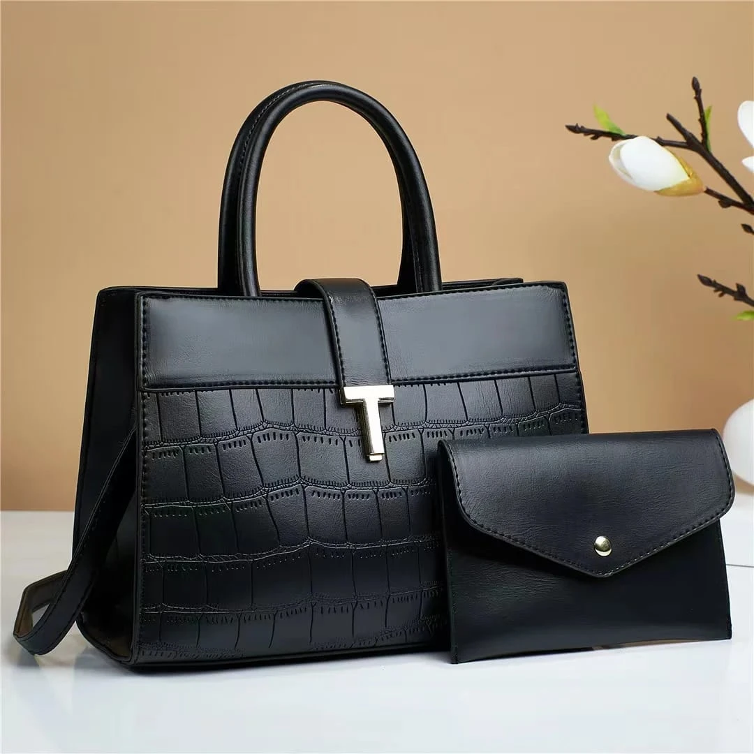 FARZI Ladies Alligator Tote Bag, Designer Crossbody Bag, Tote Bag With Adjustable Strap, Satchel Bag, Wallet Set Of 2
