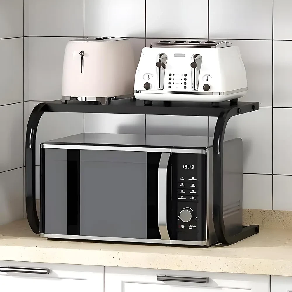 HomeEssentials Alloy Steel Microwave Stand â€“ Space-saving kitchen rack for oven, OTG, mixer & storage. Durable, rust-resistant countertop organizer.