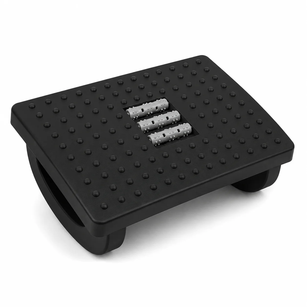 Ergonomic Footrest with 3 Massage Rollers – Adjustable Rocking Foot Support