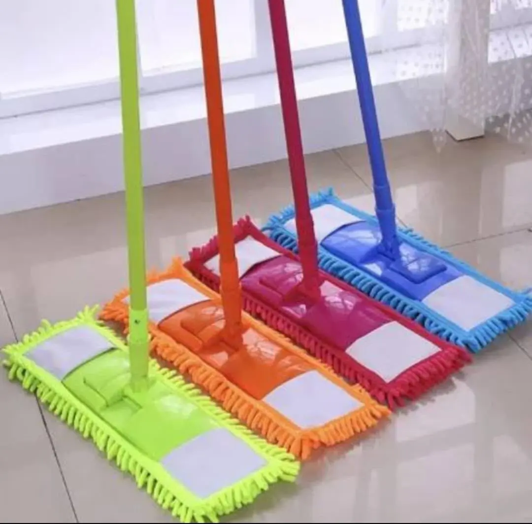 Colored Microfiber Floor Mop with Adjustable Handle - Random Color