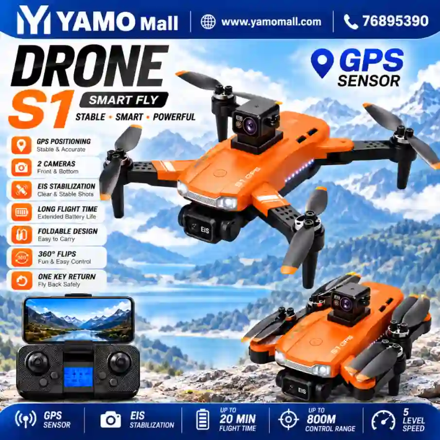 S1 Foldable GPS Drone with Dual Cameras and EIS Stabilization