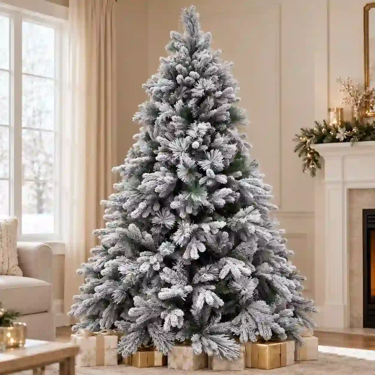 Alpine Majesty Snow-Flocked Artificial Christmas Tree