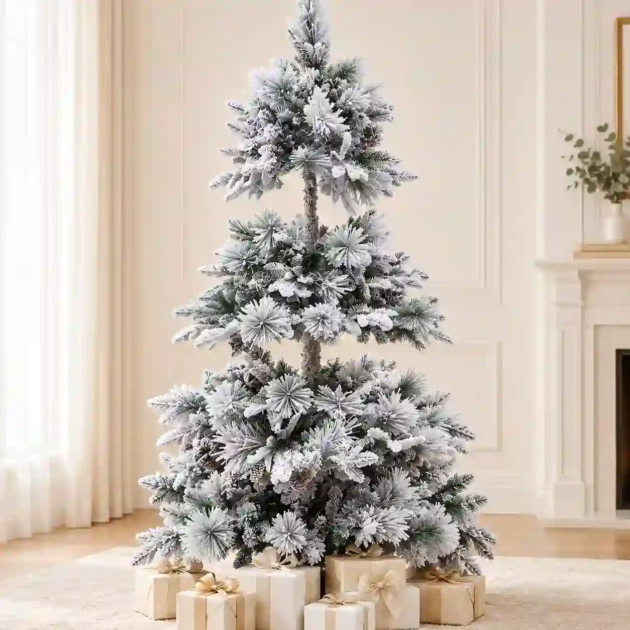 Frosted Elegance Layered Artificial Christmas Tree