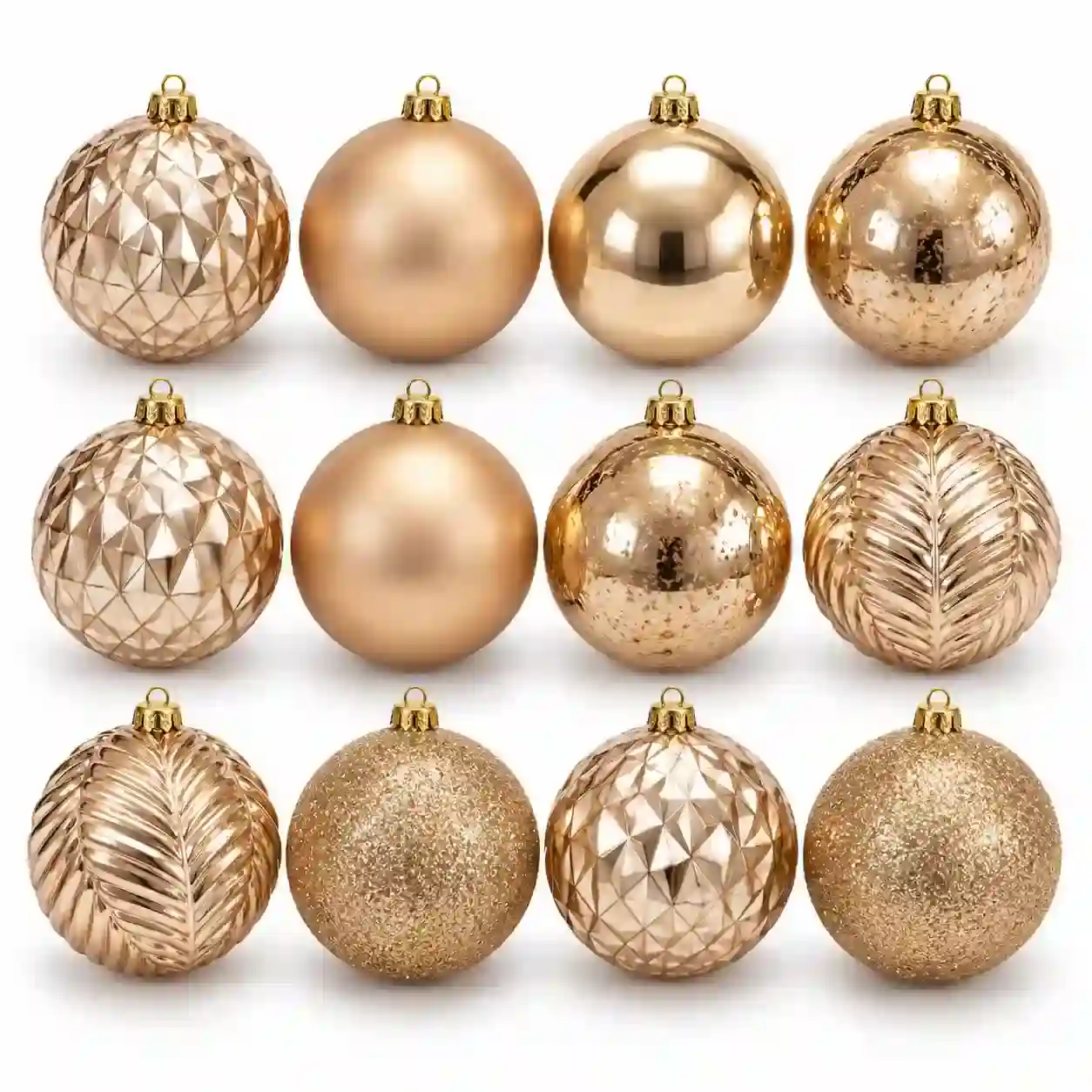 Mixed-Finish Christmas Baubles | Christmas Balls – 12 Pieces, 10 cm