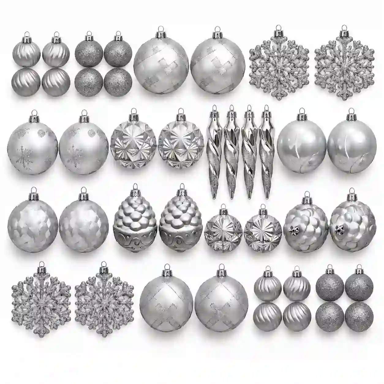 Assorted Christmas Ornaments – 45 Pieces | Christmas Tree Balls Decor